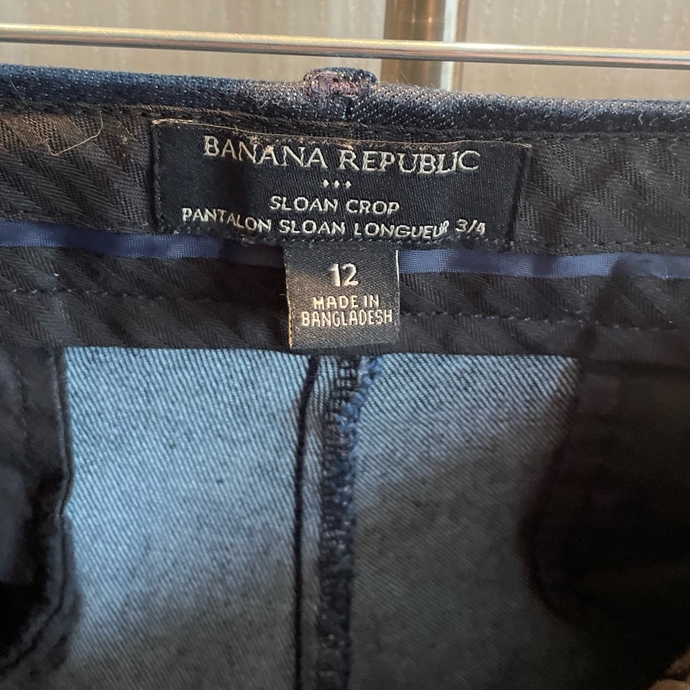 Banana Republic Sloan Crop 3/4 Dark Wash jeans with stretch size 12 - Picture 4 of 5